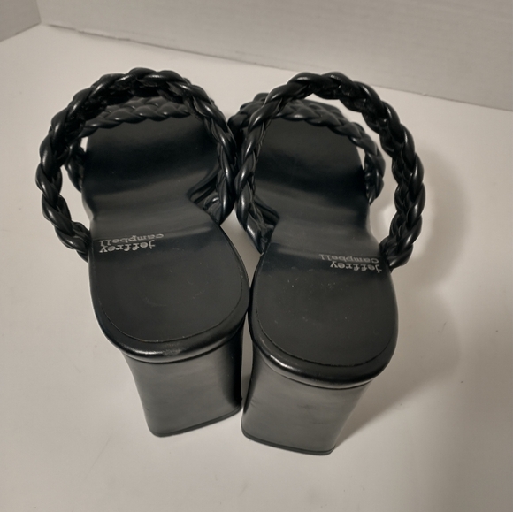LIKE NEW Jeffrey Campbell Delicacy Platform Black Braided Block Heel, Size 9 - Picture 6 of 11